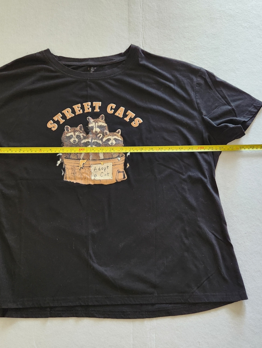 Street Cats Black Graphic Raccoon T-Shirt Size 3XL - Picture 4 of 6